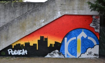 Kunst am Kirchparkplatz: Kinder und Jugendliche sprayen Graffiti