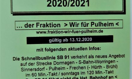 Sinnersdorf: Fahrplan 2020/2021 mit neuer Schnellbuslinie