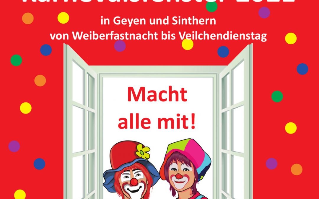 Karnevalsfenster in Geyen und Sinthern