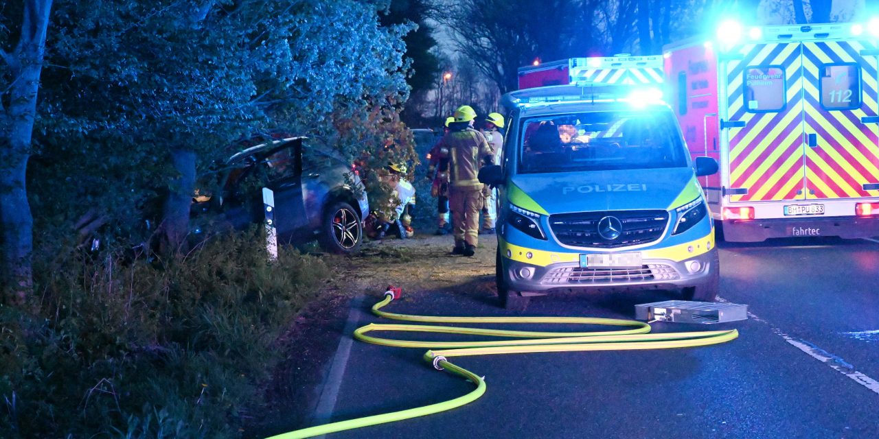 Pulheim: PKW prallte auf der Bonnstraße gegen Baum