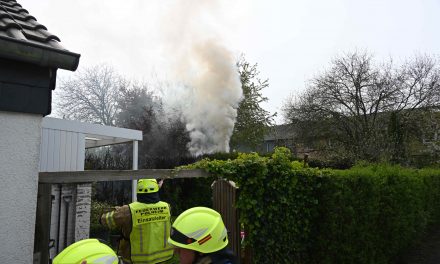 Brennende Thujahecke bedroht Wohngebäude